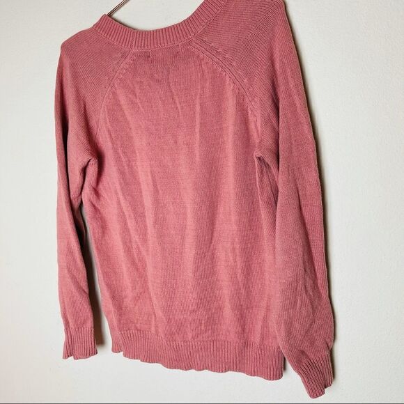 EUC Forever 21 Pink Criss-cross Sweater Top Small - Picture 5 of 5